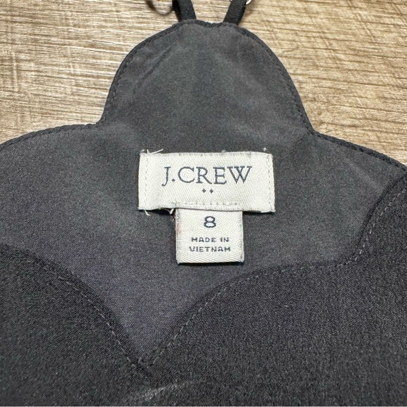 JCREW Black Scallop Trim Tank Top Size 8 - Picture 3 of 7